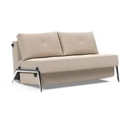 INNOVATION LIVING Schlafsofa Cubed Aluminium Stoff Sand Grey 140 cm