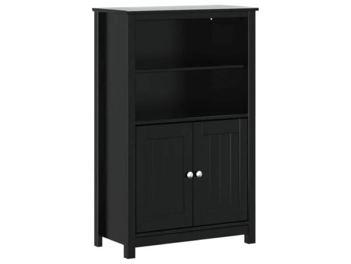 Helloshop26 Moderner Badezimmerschrank mit 4 Einlegeböden, 69,5 x 34 x 110 cm, Kiefer massiv, schwarz, 02_0047340