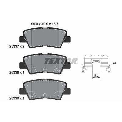 Textar Bremsbelagsatz, Scheibenbremse [Hersteller-Nr. 2533709] für Hyundai
