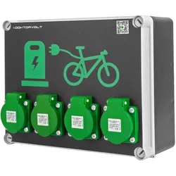 Fahrradladestation für E-Bikes 4x230V Schuko IP54 Elektro Ladegerät Stromverteiler Ladepunkt für Stadt Parkplatz öffentlichen Bereich Doktorvolt DV-5848