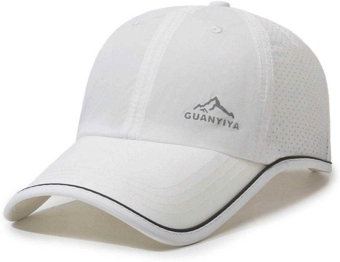 INF Schnelltrocknende atmungsaktive Baseballkappe – UV-Schutz, Schweißband, aufrechter Schirm, verstellbar 56-60cm, Polyester Weiß
