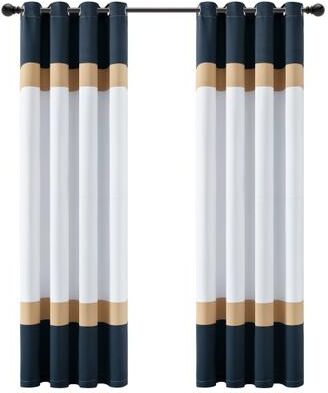 Lush Decor Alexander Color Block Light Filtering Window Curtain Panel Set