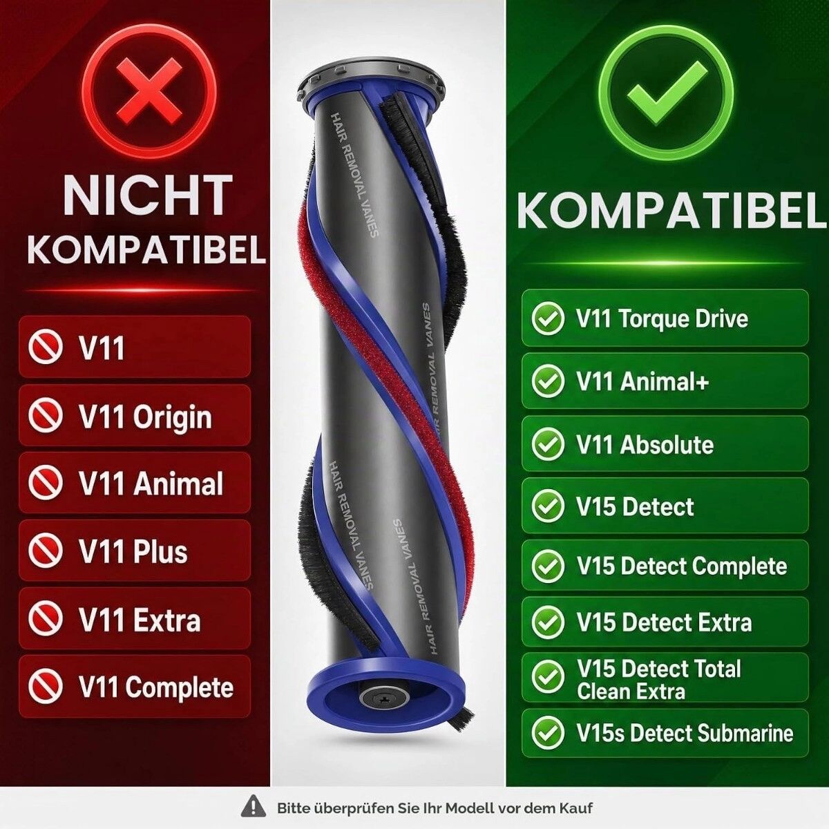INF Ersatz-Hauptbürste x2, kompatibel mit Dyson V11 Torque, V11 Animal+, V11 Absolute und V15