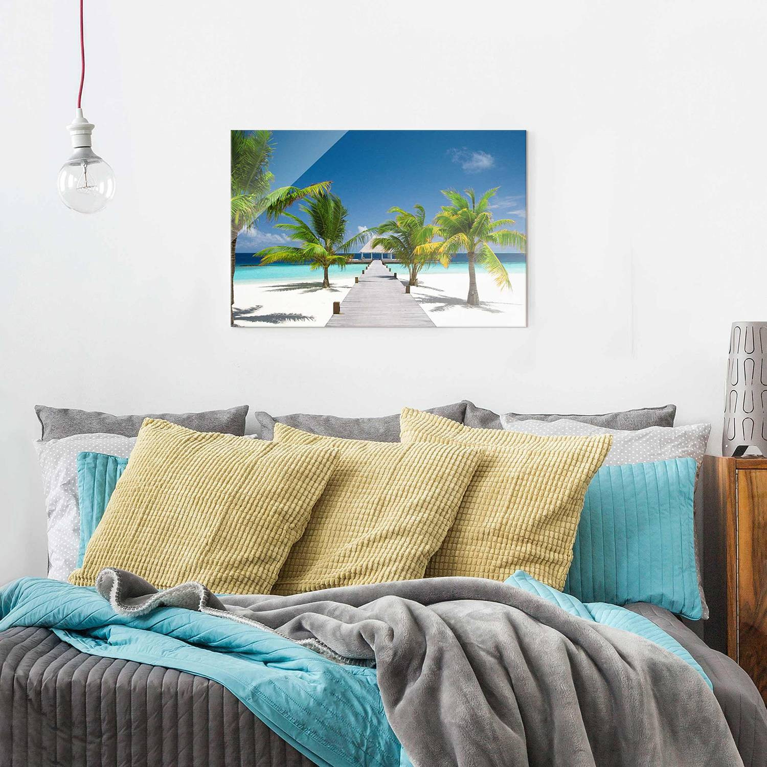 home24 Glazen afbeelding Catwalk to Paradise blauw met natuurmotief