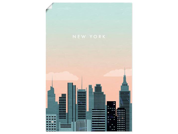 Wandbild ARTLAND New York , bunt (farbe bild(er): blau), B:40cm H:60cm, Bilder, Wandbild, als Alubild, Leinwandbild, Poster, Wandaufkleber in verschied. Grössen
