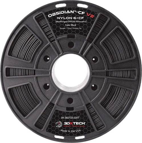 3D Xtech 024BK00A-750G OBSIDIAN CF v2 Filament PA6-CF Kohlefaserverstärkt 1.75mm 750g Schwarz 1St.