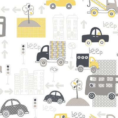 Galerie Wallcoverings Just 4 Kids 2 City Traffic Non-woven Matte Wallpaper Roll