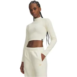 UNDER ARMOUR Rival Ripp Mock Neck Langarmshirt Damen 513 - winter white/white XL