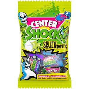 Center-Shock Kaugummis Sauer Mix, 5 verschiedene Sorten, extra sauer, einzeln verpackt, Beutel mit 11 Stück