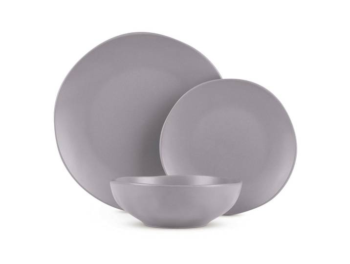 TELLERSET Taupe, 18--Teilig.