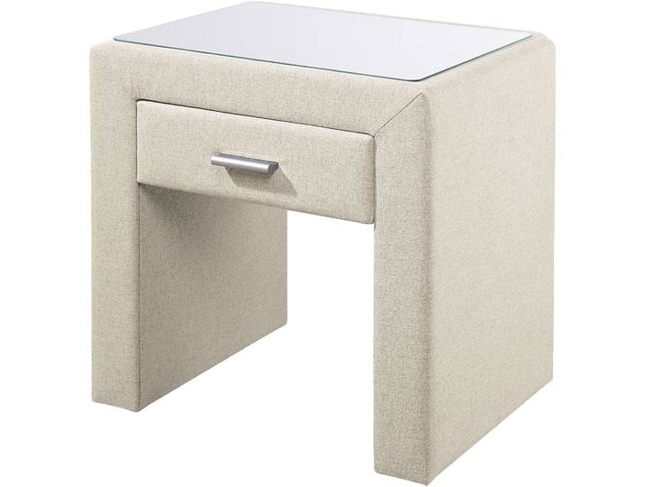 Nachttisch MAINTAL Felsental , beige (creme, natur), B:50cm H:50cm T:40cm, Tische, Nachttisch, Nachtkonsole mit 1 Schubkasten