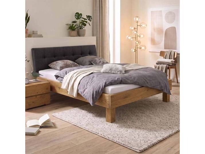 Bett Santa Luiza Wildeiche Massivholz 180x200cm klassischer Stil, Mit Kopfteil