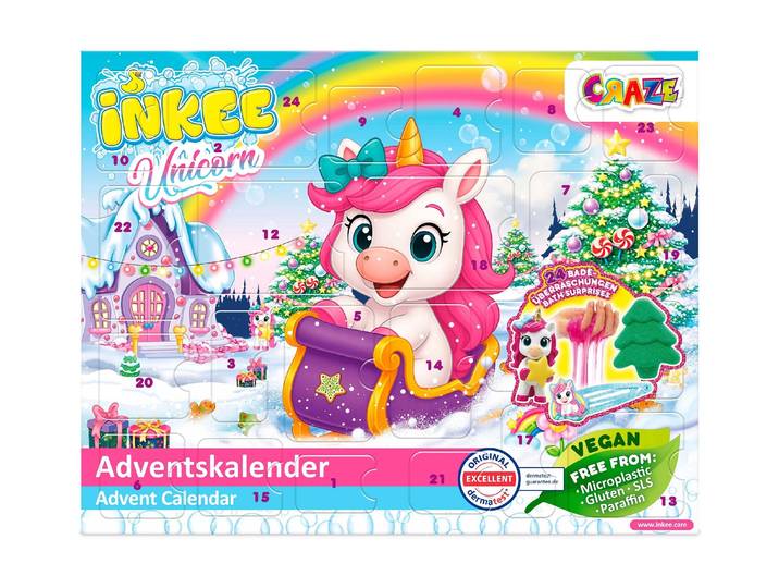 Adventskalender CRAZE Craze CRAZE Adventskalender Inkee Unicorn World , weiß, neutral, B:0cm H:0cm, Adventskalender, Adventskalender
