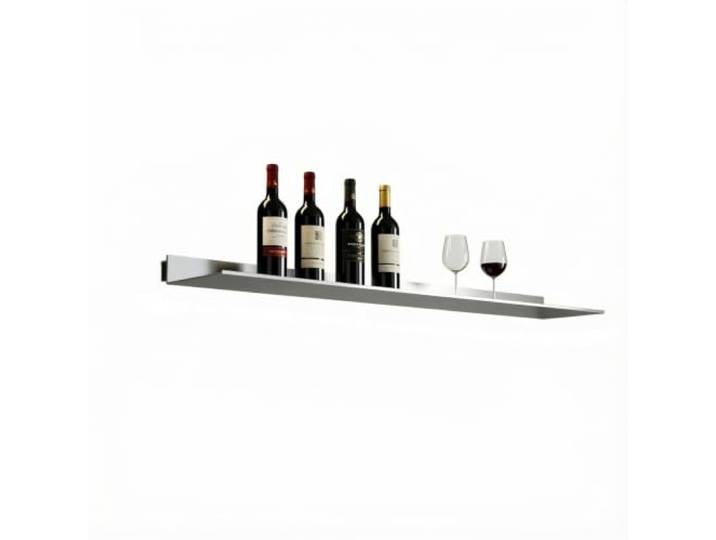 TeeoQaeo Wandmontiertes Metall Weinregal Weinflaschenhalter Wandregal Für Küche Und Home Bar Zur Weinlagerung Und Flaschenpräsentation(Grey,80x23cm)