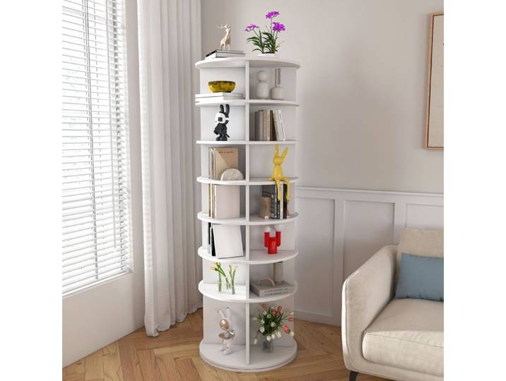 Etagère à chaussure - 7 étages pivotante - Base renforcée - 60×60×184cm