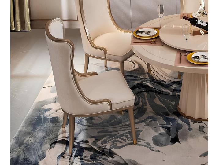 Xlmoebel Stuhl Stuhl Esszimmer Polster Stühle Lounge Textil Lehnstuhl Sofort (1 St)