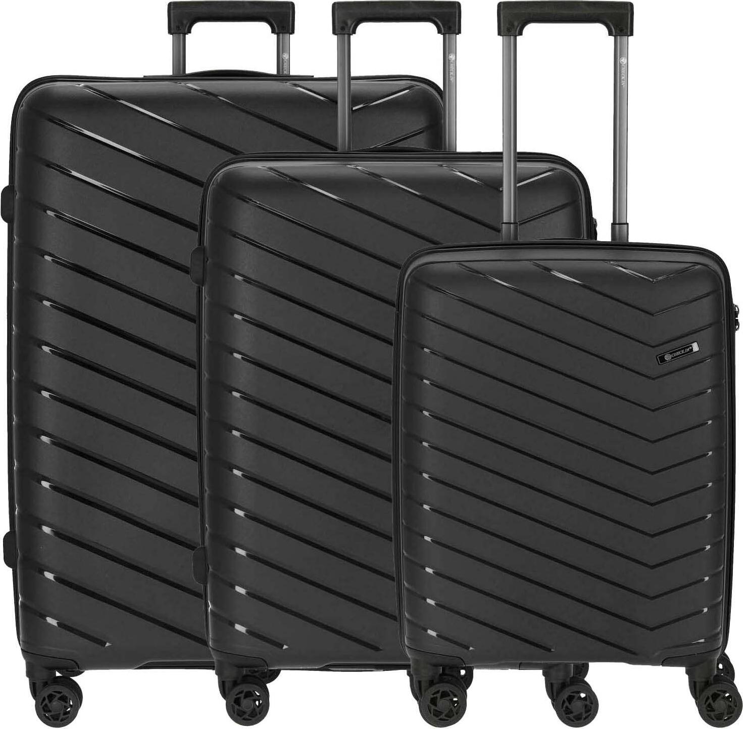 Check.IN 3-tlg. Kofferset ORLANDO mit 4 Rollen - schwarz