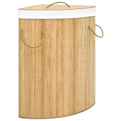 HELLOSHOP26 Eckwäschekorb 60 Liter Bambus