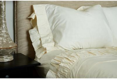 Cottage Home Cream Ruffle Sheet Set