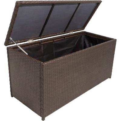 Auflagenbox GARDEN PLEASURE "PATRAS", braun, Polyester, Polyethylen (PE), Stahl, Aufbewahrungsboxen, 122,5x61x60 cm