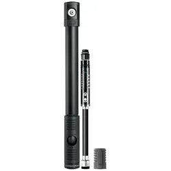 Crankbrothers Klic HP Handpumpe/CO2-Pumpe, analoges Manometer, inkl. Rahmenhalter, Midnight Edition black
