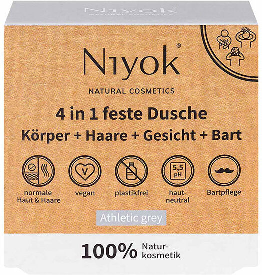 80g Niyok 4 in 1 feste Dusche - Athletic grey