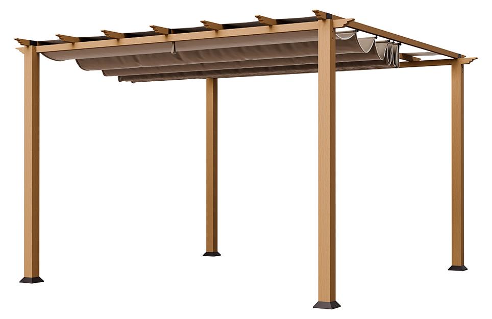 Paragon Outdoor Aluminium Pergola Florida 1111 Holzoptik hellbraun 350x350x235 cm
