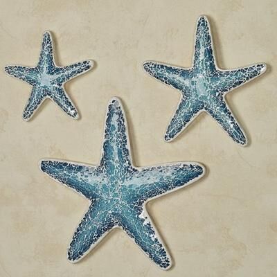 Touch of Class Mosaic Starfish Wall Art Blue Set of Three, Set of Three, Blue
