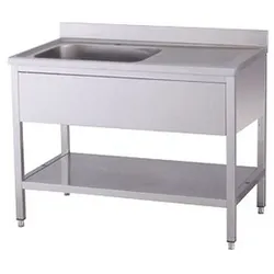 KBS Gastrotechnik Spültisch 1 Becken links mit Aufkantung B 140cm
