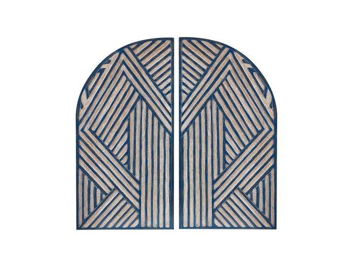 Beliani Wanddekoration blau Ogan, Blau, Mode, 40x80x2 cm, Bilder & Rahmen, Bilder, Dekopaneele