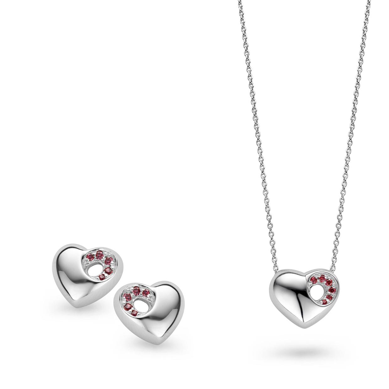 Orphelia Dames 925 Zilveren Set: Ketting-Pendant + Oorbellen - Zilver SET-5020