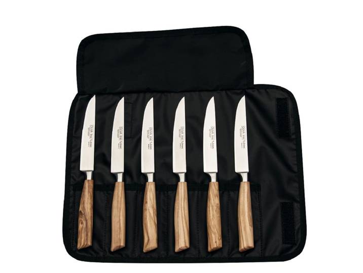 Burgvogel Steakmesser Steakmesserset, 6-teilig, Griff aus Olivenholz