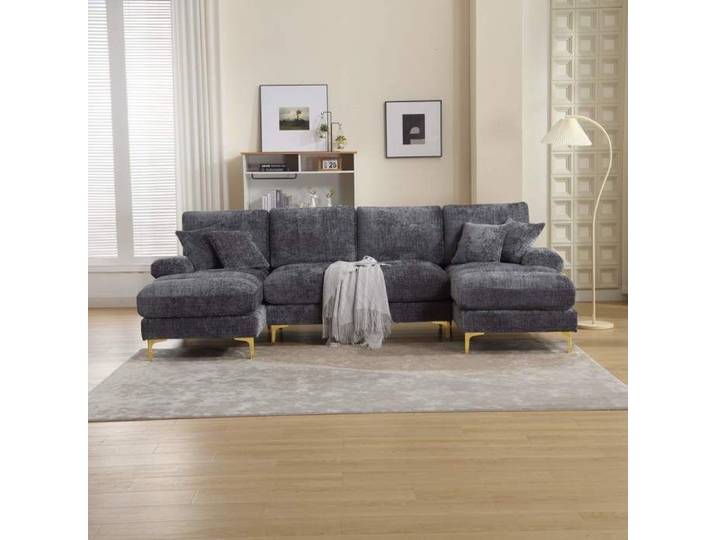 Canapé sectionnel en U - Canapé U-Forme Grand Moderne - Chenille - 4 places - 272×136×88 cm