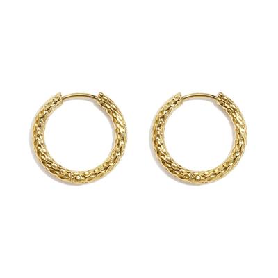 Paar Creolen ADELIA´S "LIVAYA", Damen, Gr. Damen, Edelstahl, gold (goldfarben), Ohrringe, Modischer Modeschmuck mit reliefartig strukturierter Oberfläche
