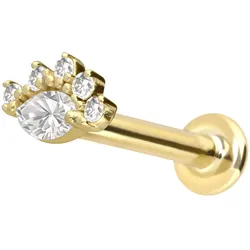 14 Karat Gold Labret mit Innengewinde MOISSANITE-AUGE