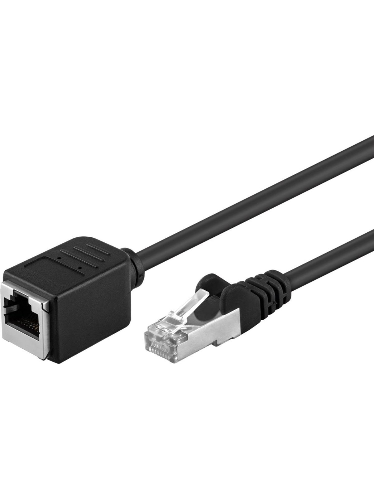 Pro CAT 5e extension cable F/UTP black 1 m