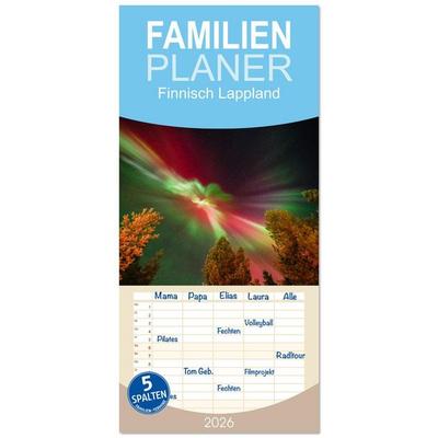 Familienplaner 2026 - Finnisch Lappland mit 5 Spalten (Wandkalender, 21 x 45 cm) CALVENDO