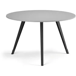 Couchtisch PRIMO ZEN, Durchmesser 120 cm, schwarzes Metallgestell, grau