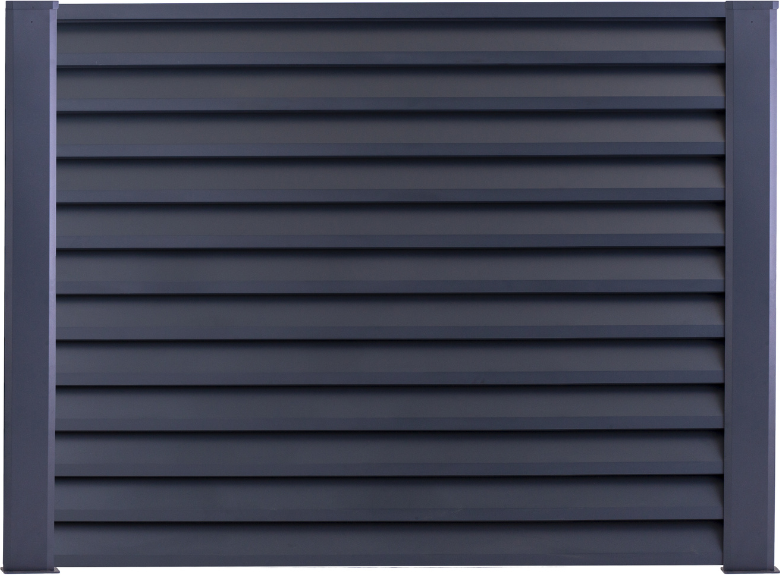 B2B Partner Zaunelement mit Z-Lamellen, 893 x 2000 mm, mit Abdeckleiste, Anthrazit