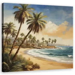 WANDBILD palmen meer tropische landschaft
