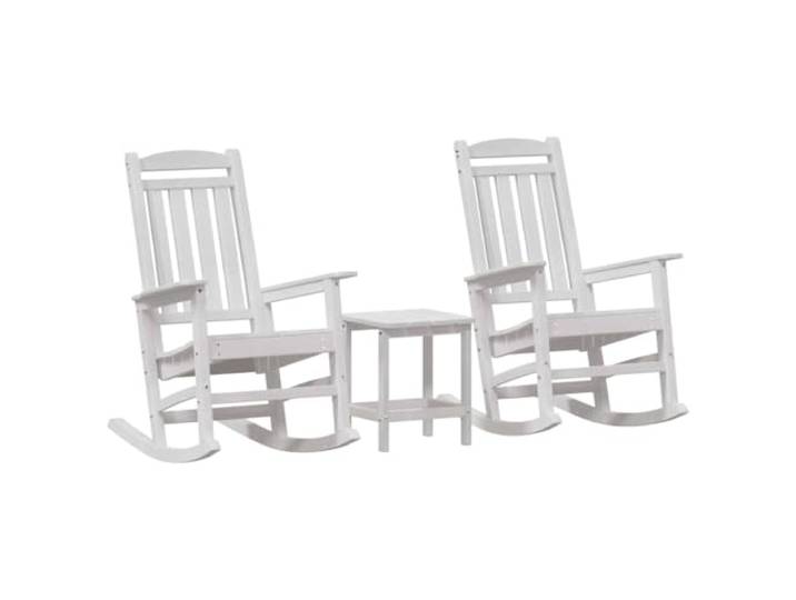 FDSAQOPT Schaukelstuhl 3 STK. Weiß Polyethylen Gartenpatio, Terrasse, moderne Einfachheit, funktionelle Eleganz, Außenbereich, klare Linien