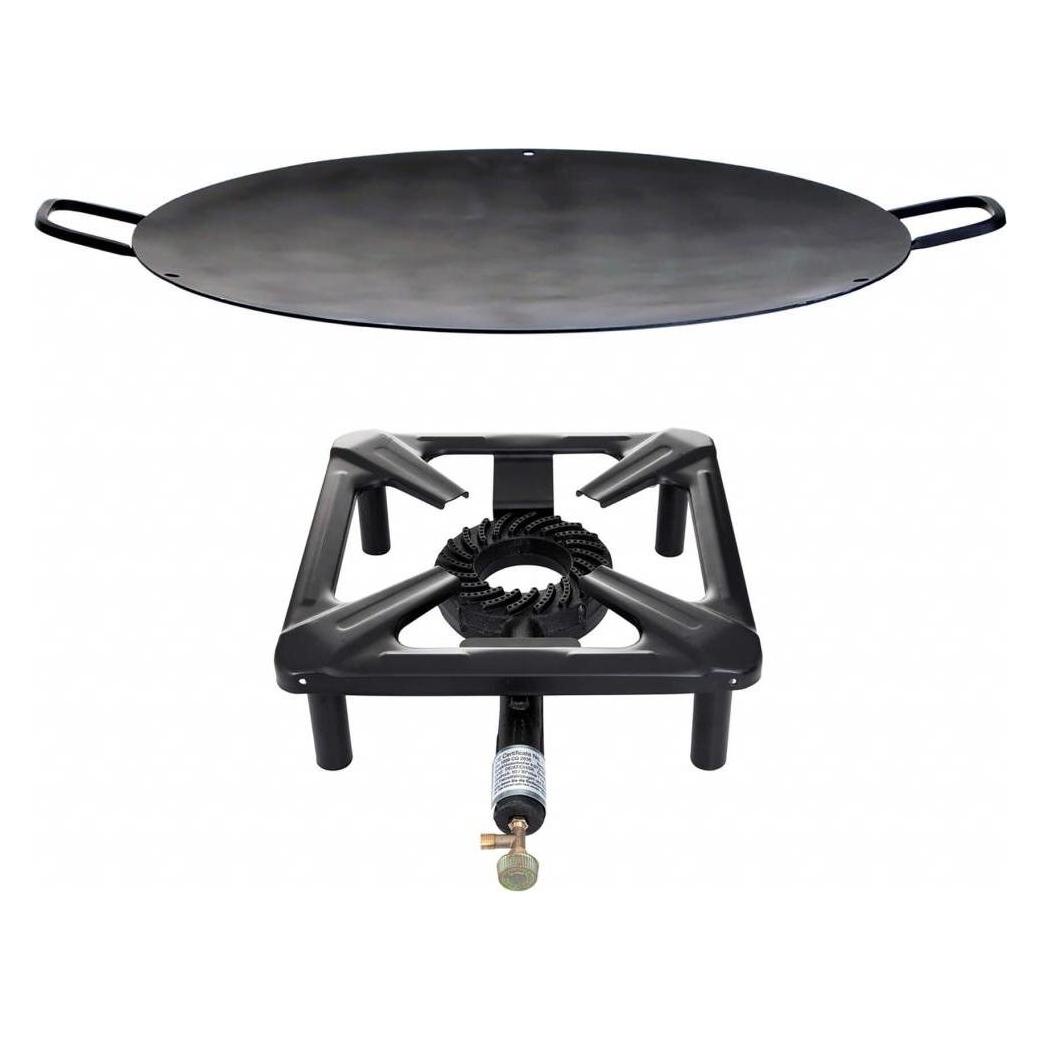 Paella World Hockerkocher-Set (gross) mit Eisen-Wok/Grill-Schale Ø 50 cm - ohne Zündsicherung (43781637)
