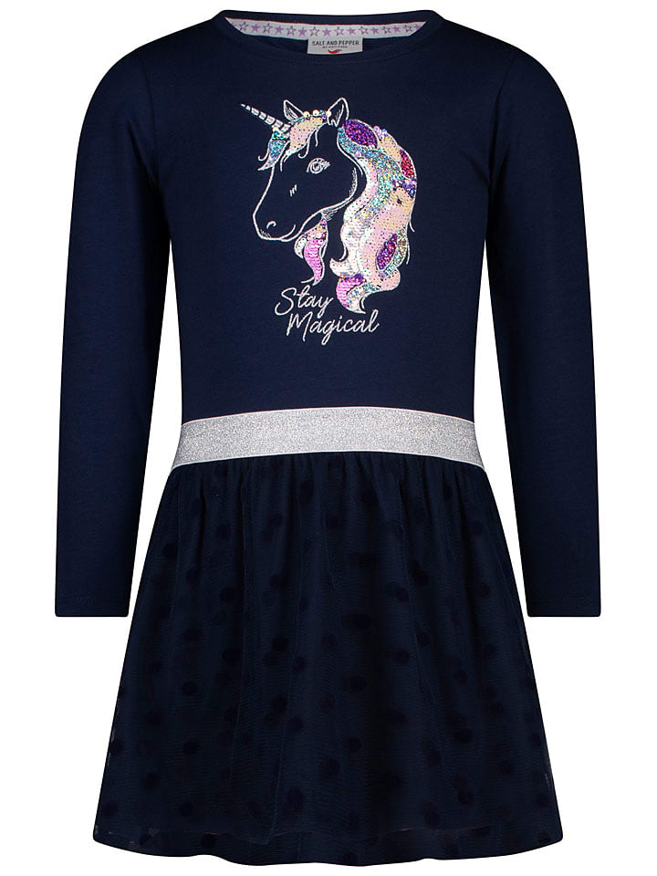 Salt and Pepper Kleid in Dunkelblau - 140