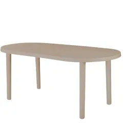 Ovaler Tisch 180x90 Olot garbar Kunststoff Beige