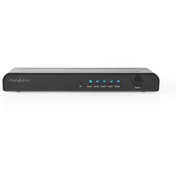 Nedis HDMI  Schalter - 5-Port port(s) - 5x HDMI Input - 1x HDMI Output - 4K@60Hz - 18 Gbps - ferngesteuert - Metall - Anthrazit