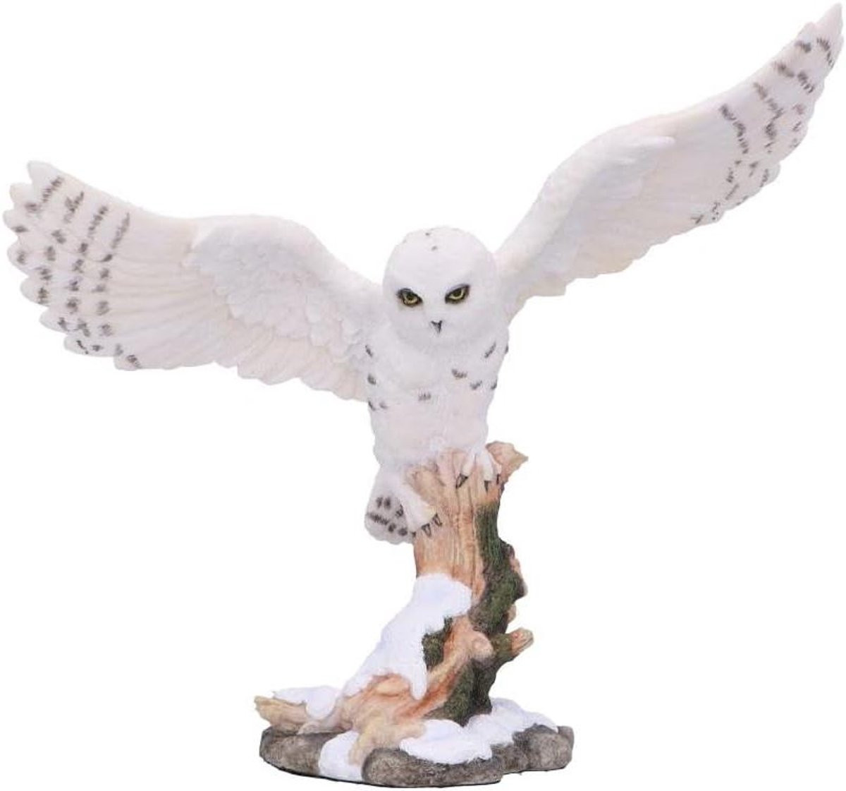 Handgeschilderd Winter Uil Beeldje - Multicolor Vogel Decoratie voor op Tafel