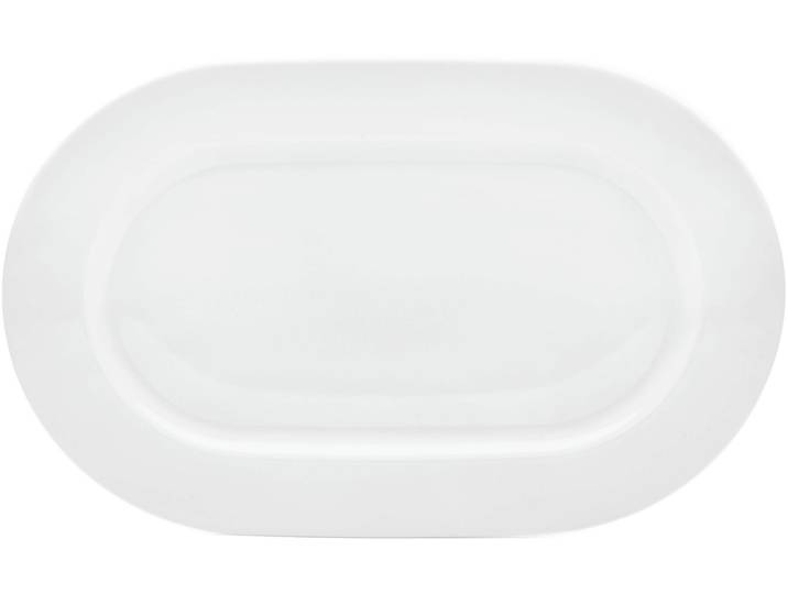 Servierplatte VAN WELL Gourmet , weiß, B:36cm H:1,8cm L:22,7cm, Porzellan, Servierplatten, Servierplatte, spülmaschinenfest und mikrowellengeeignet