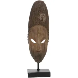 Afrikanische Maske rund - Braun Rund Harz Amadeus 13x9 cm