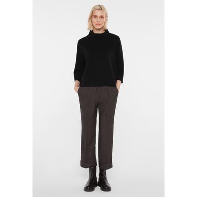 3/4-Arm-Shirt SENSES.THE LABEL, Damen, Gr. L, schwarz, Web, Material: 50% Polyester, 44% Modal, 6% Elasthan, unifarben, gerade normal, Rundhals, eingesetzt gerader Abschluss, Shirts 3/4-Arm-Shirt