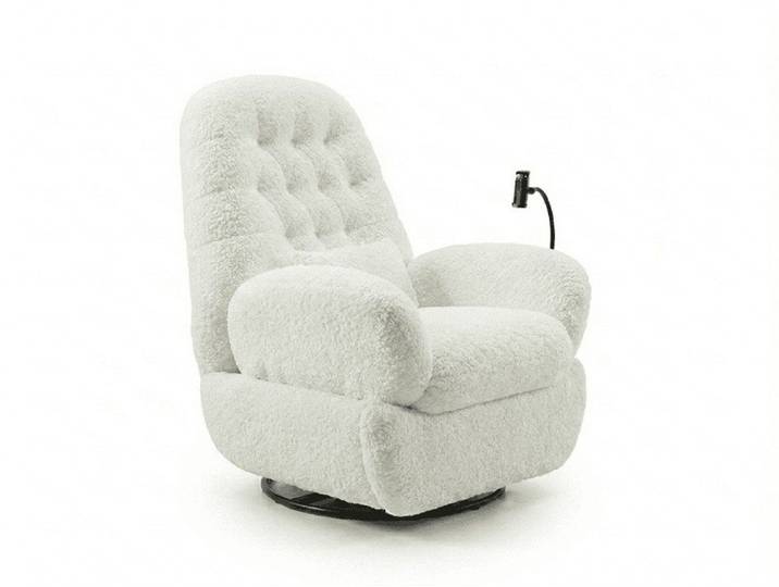 Xlmoebel Relaxsessel Stilvoller weißer Relaxsessel mit ergonomischem Design aus Textil (1-St), Made in Europa